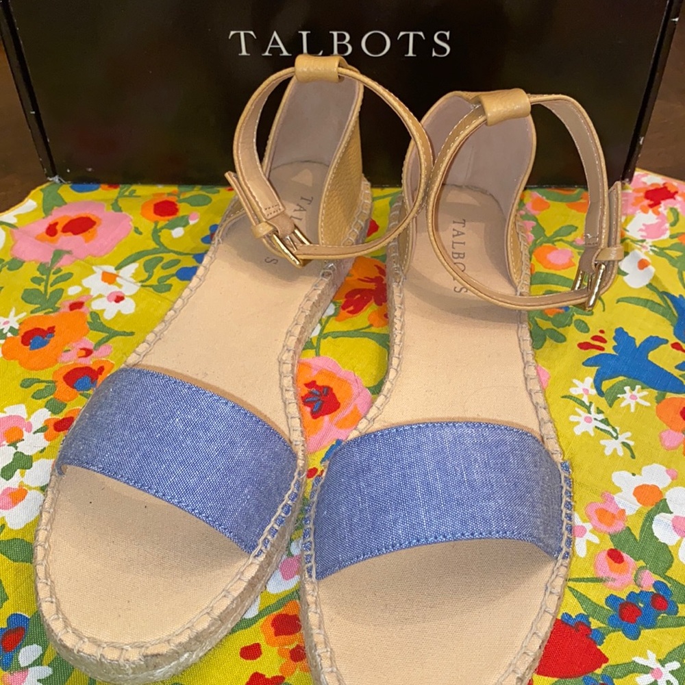 Talbots Blue Chambray Ivy Espy Sandal